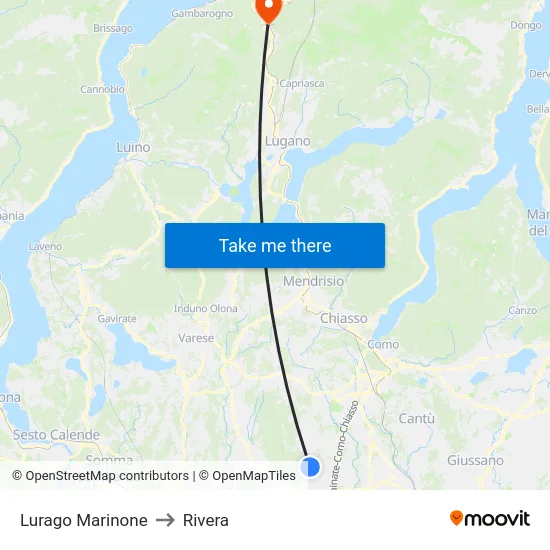 Lurago Marinone to Rivera map