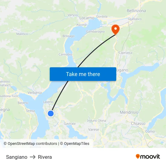Sangiano to Rivera map