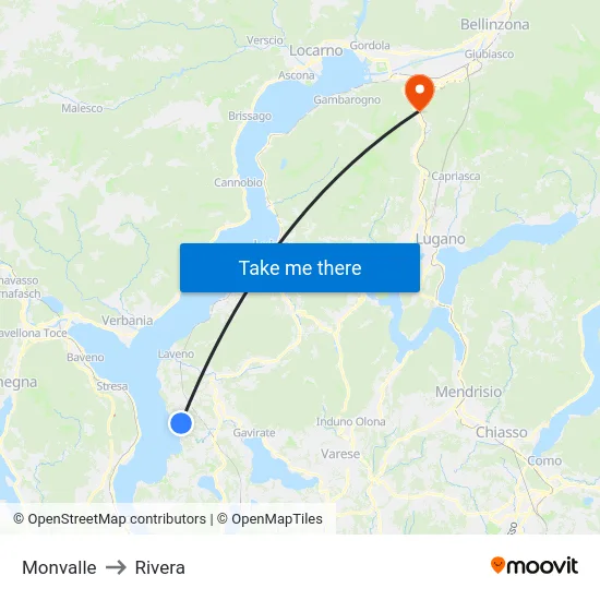 Monvalle to Rivera map