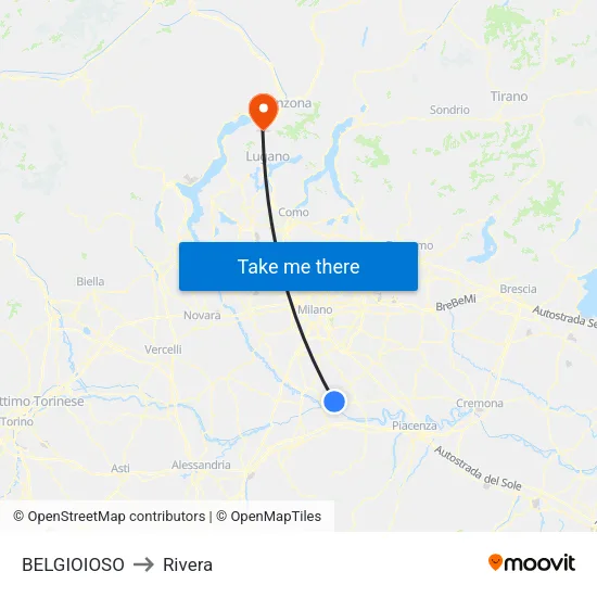 BELGIOIOSO to Rivera map