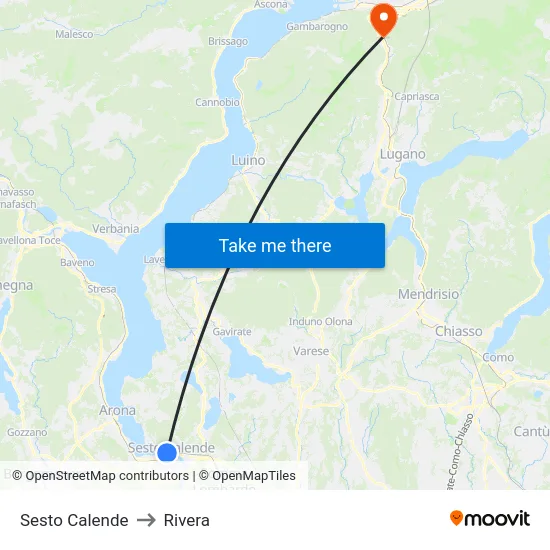 Sesto Calende to Rivera map