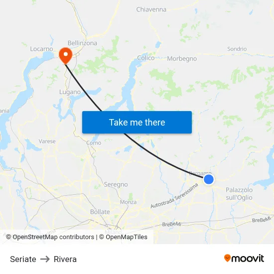 Seriate to Rivera map
