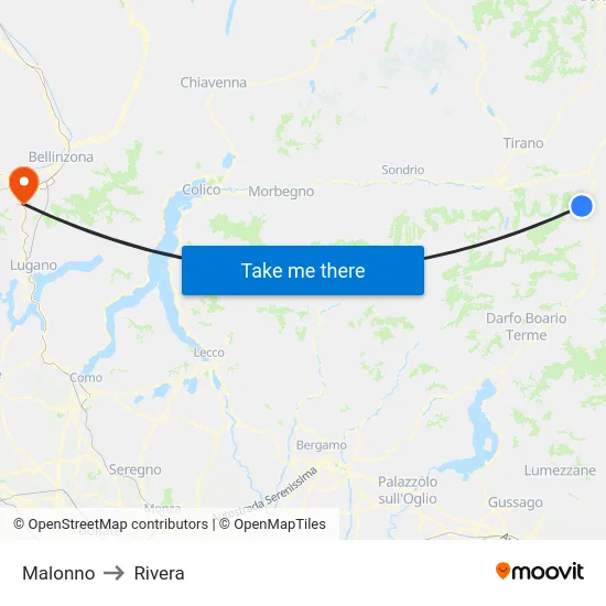Malonno to Rivera map