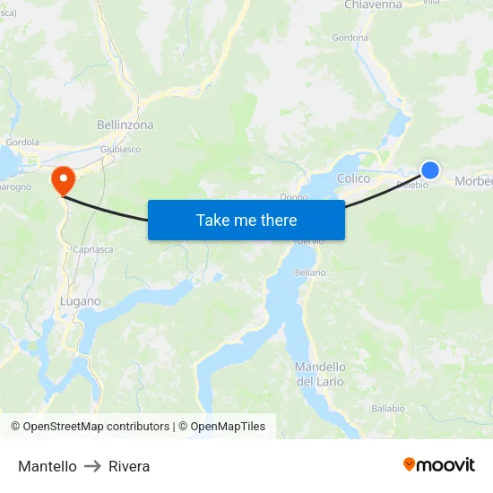 Mantello to Rivera map