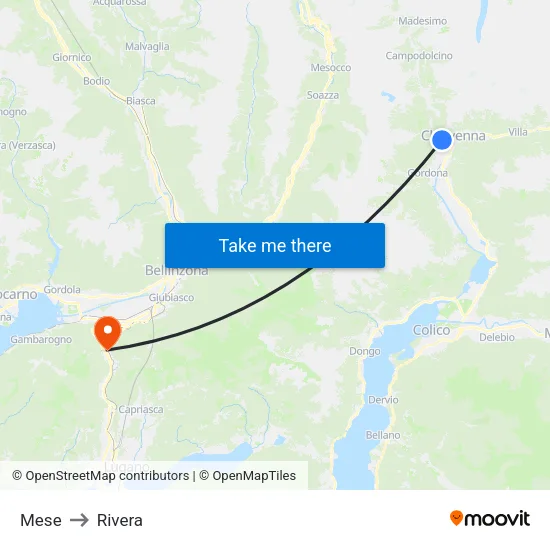 Mese to Rivera map