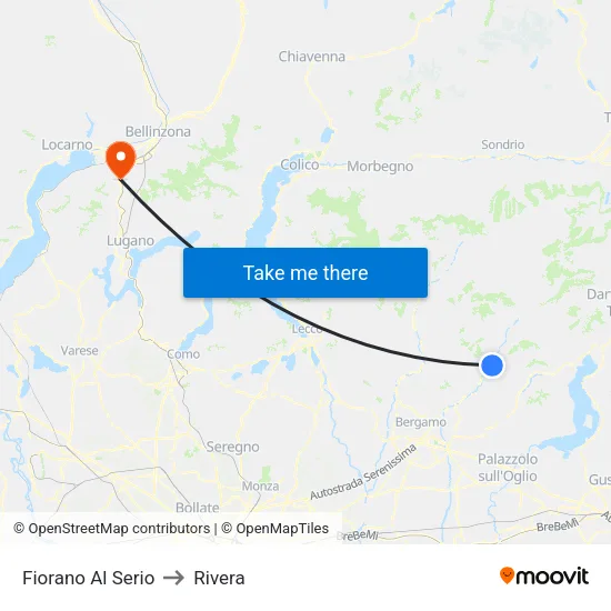 Fiorano al Serio to Rivera map