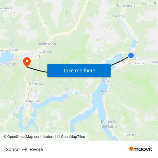 Sorico to Rivera map