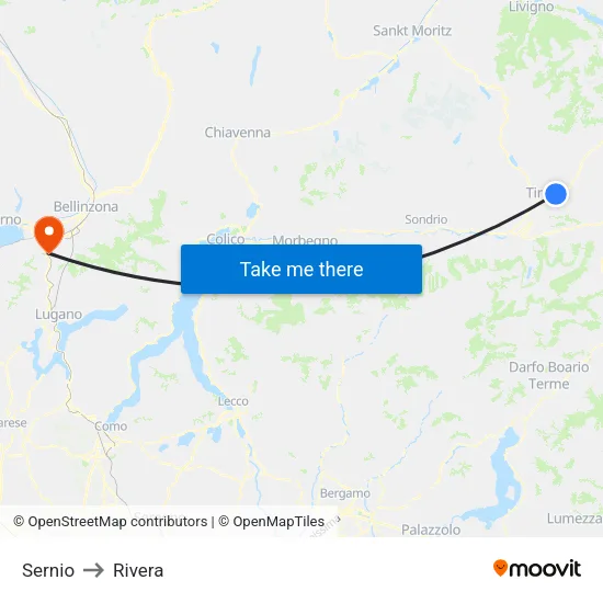 Sernio to Rivera map