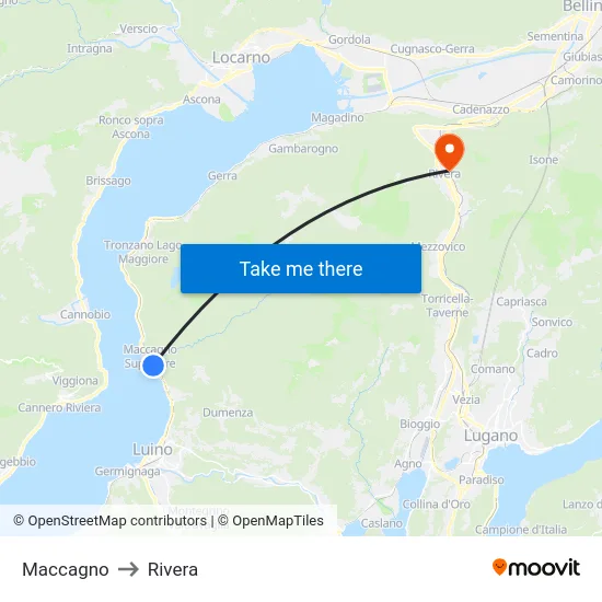 Maccagno to Rivera map