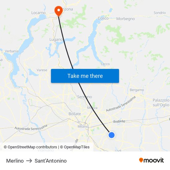 Merlino to Sant’Antonino map