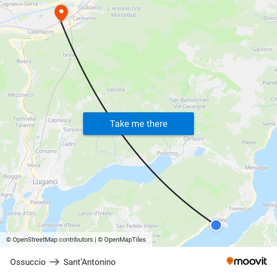 Ossuccio to Sant’Antonino map