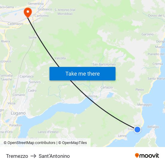 Tremezzo to Sant’Antonino map