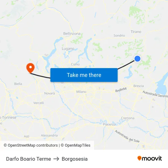Darfo Boario Terme to Borgosesia map