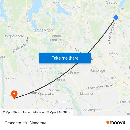 Grandate to Biandrate map