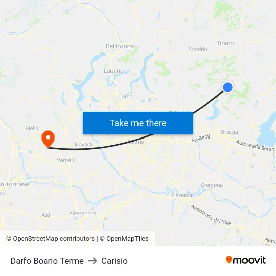Darfo Boario Terme to Carisio map