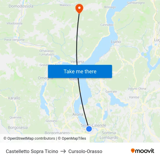 Castelletto Above Ticino to Cursolo-Orasso map