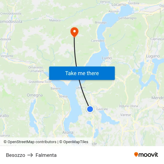 Besozzo to Falmenta map
