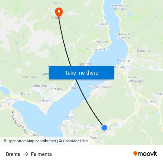 Brenta to Falmenta map