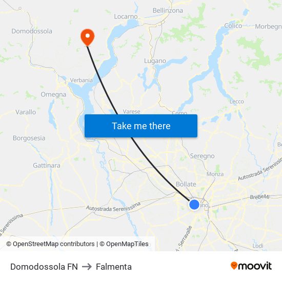 Domodossola FN to Falmenta map