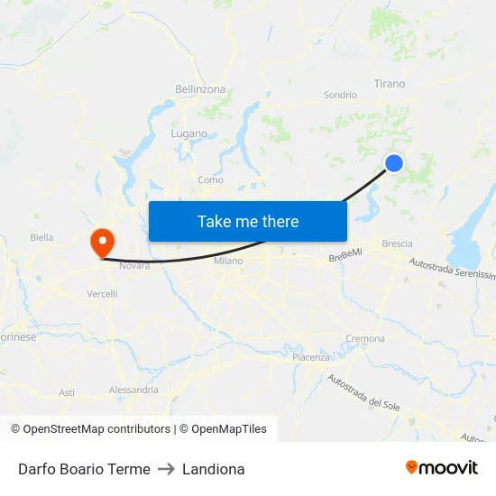 Darfo Boario Terme to Landiona map