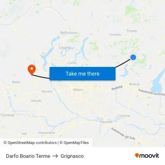 Darfo Boario Terme to Grignasco map