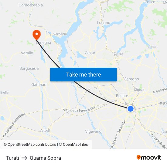 Turati to Quarna Sopra map