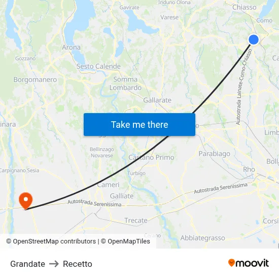 Grandate to Recetto map