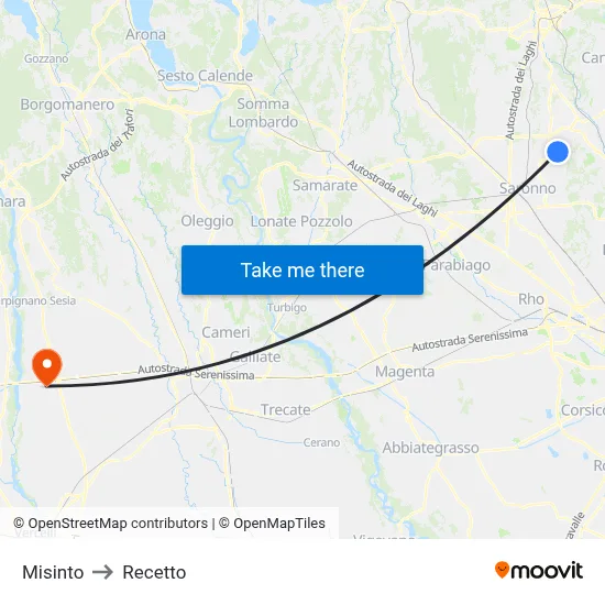 Misinto to Recetto map