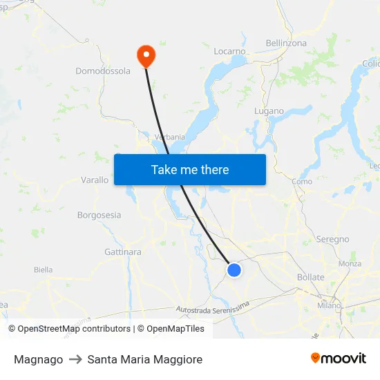 Magnago to Santa Maria Maggiore map