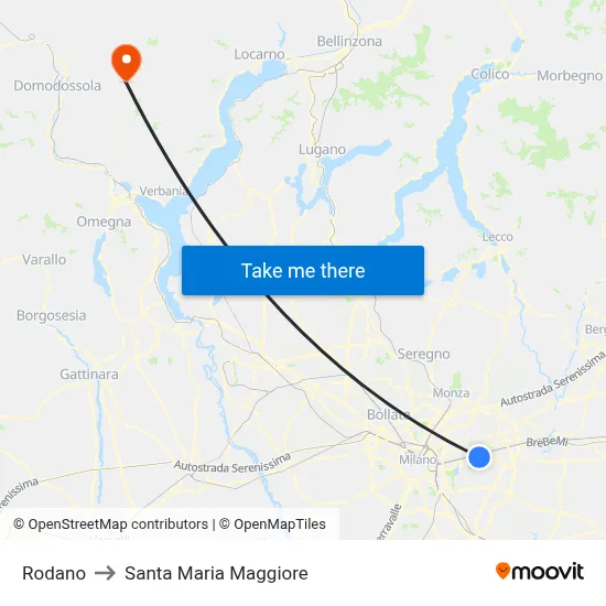 Rodano to Santa Maria Maggiore map