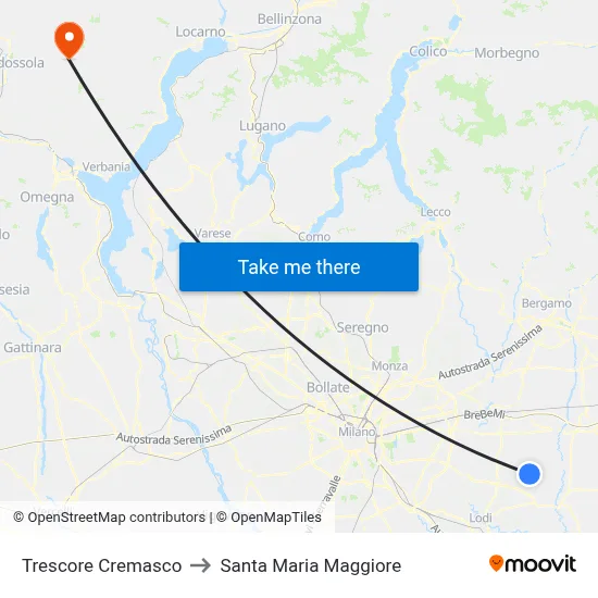 Trescore Cremasco to Santa Maria Maggiore map
