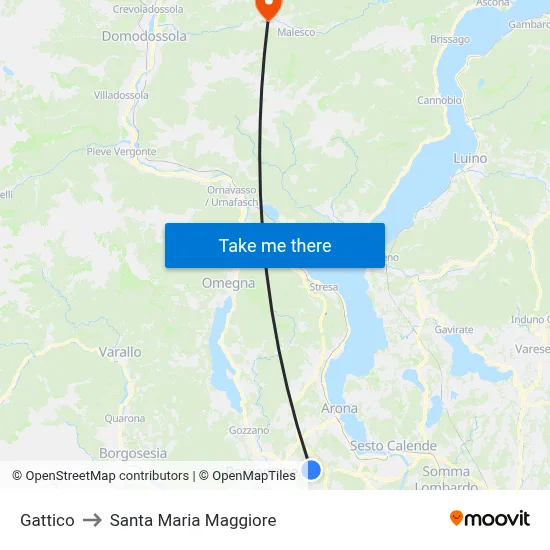 Gattico to Santa Maria Maggiore map