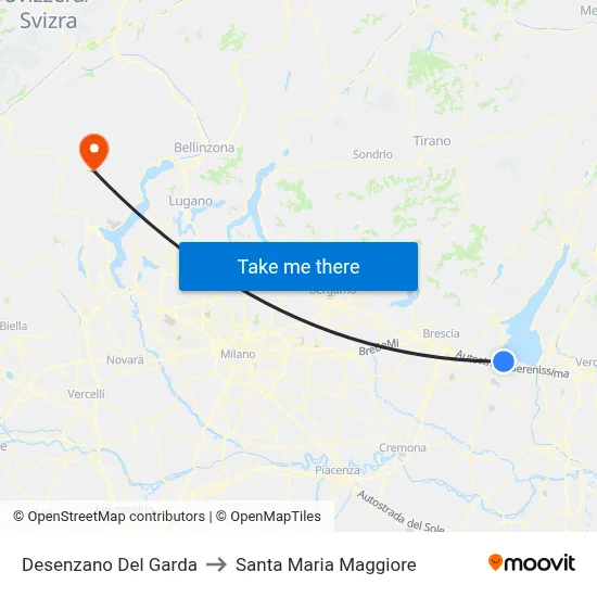 Desenzano del Garda to Santa Maria Maggiore map