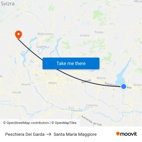 Peschiera Del Garda to Santa Maria Maggiore map