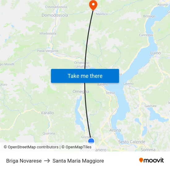 Briga Novarese to Santa Maria Maggiore map