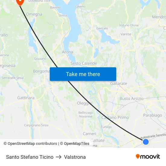 Santo Stefano Ticino to Valstrona map