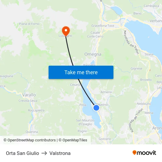 Orta San Giulio to Valstrona map