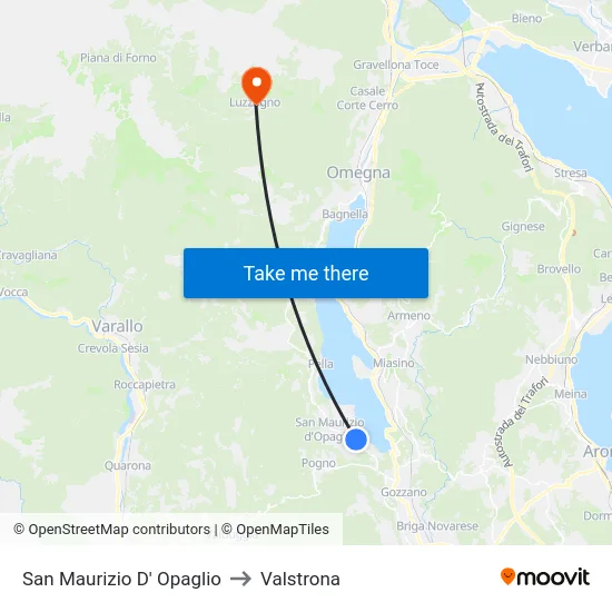 San Maurizio D' Opaglio to Valstrona map