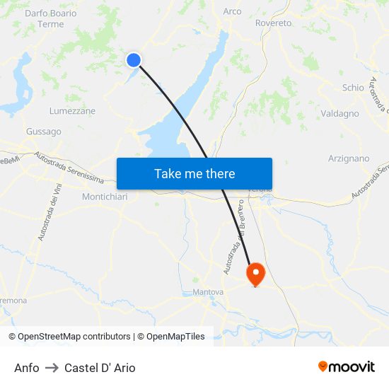 Anfo to Castel D' Ario map