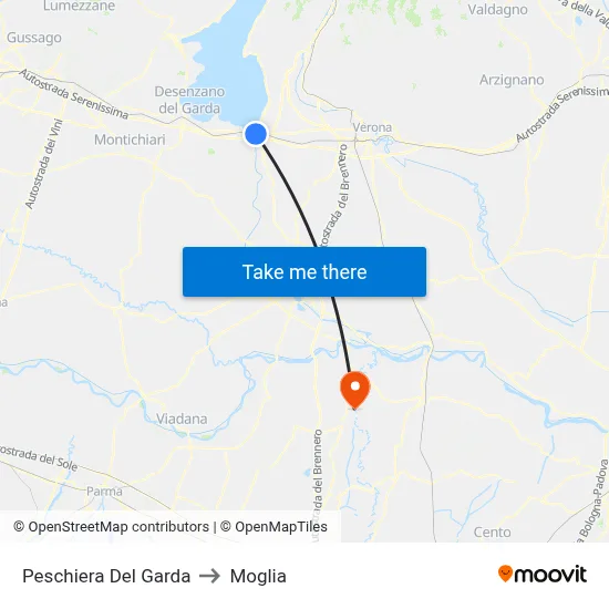 Peschiera Del Garda to Moglia map