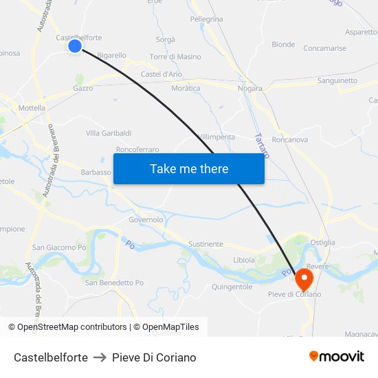 Castelbelforte to Pieve Di Coriano map