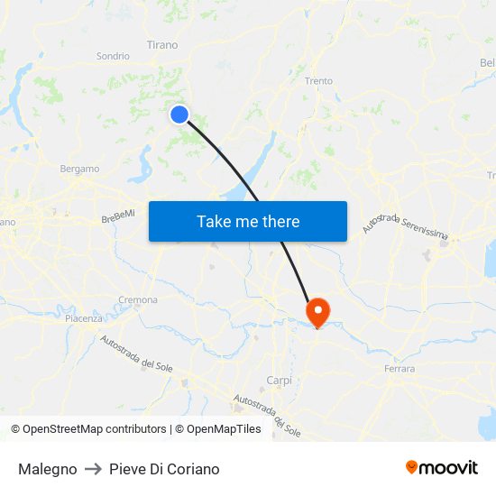 Malegno to Pieve Di Coriano map