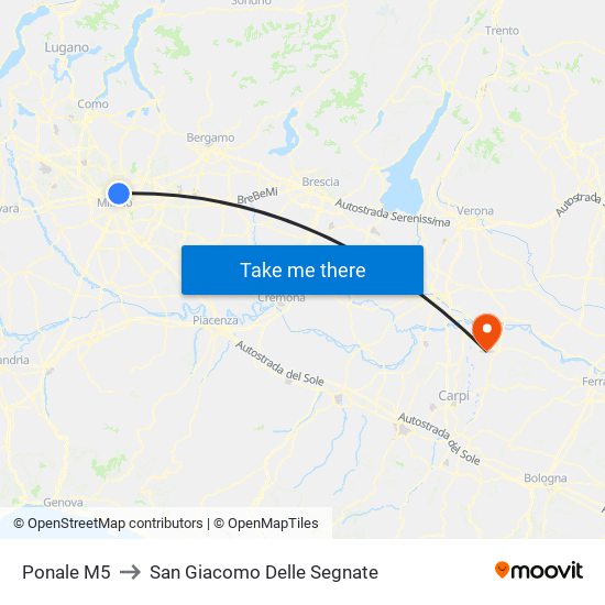 Ponale M5 to San Giacomo Delle Segnate map