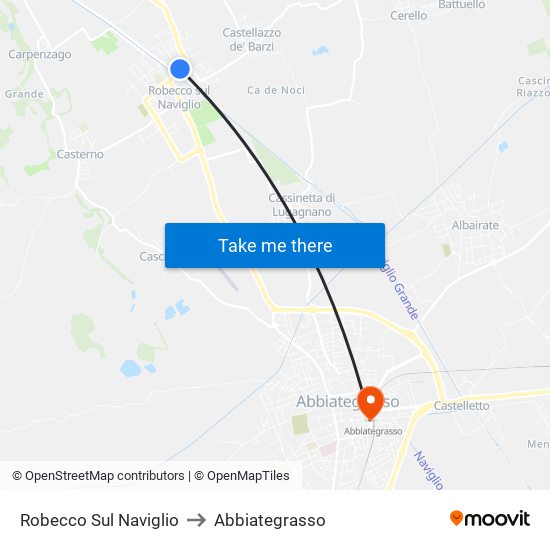 Robecco Sul Naviglio to Abbiategrasso map