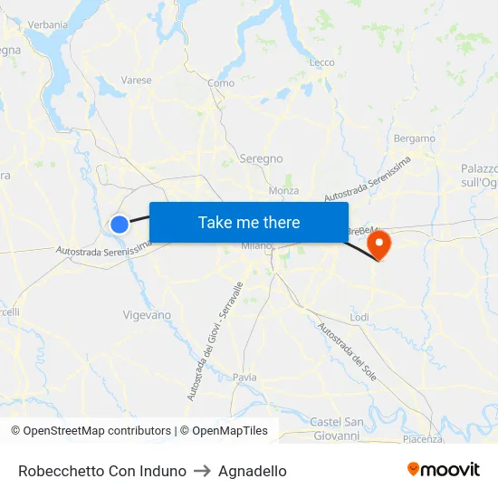 Robecchetto Con Induno to Agnadello map