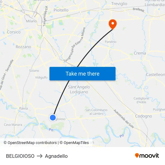 BELGIOIOSO to Agnadello map