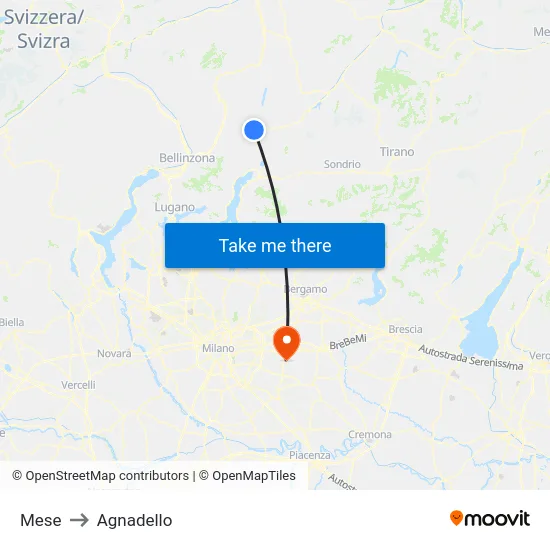 Mese to Agnadello map
