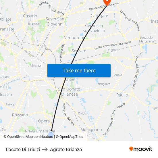 Locate Di Triulzi to Agrate Brianza map