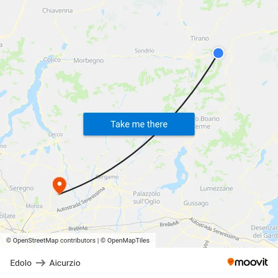 Edolo to Aicurzio map
