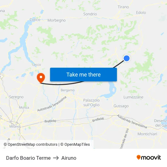 Darfo Boario Terme to Airuno map